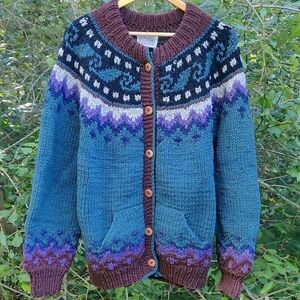 🐑 Vintage - Bolivian Handknits Sweater, 100% Wool, Women's M/L